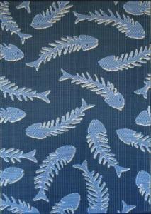 4 ft x 6 ft Mad Mat Navy & Periwinkle Fishbone