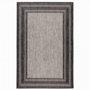 Transocean 4'10" X 7'6" Multi Border Indoor/outdoor Rug Black