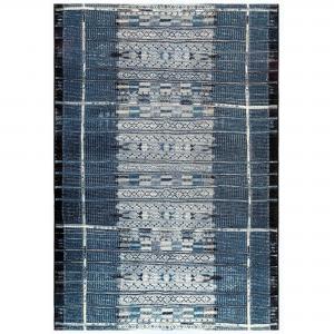 Transocean 4'10" X 7'6" Stripes Indoor/outdoor Rug Tribal Denim