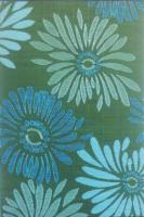 5 ft x 8 ft Mad Mat Green/Aqua Daisy