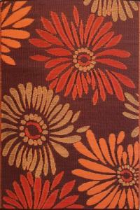 6ft x 9ft Mad Mat Rust Daisy