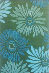 5 ft x 8 ft Mad Mat Green/Aqua Daisy