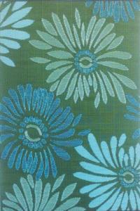 5x8' Daisy Green/aqua Mad Mat