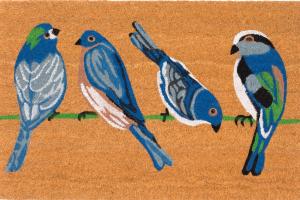 NATURA COIR MAT 18X30" BLUE BIRDS