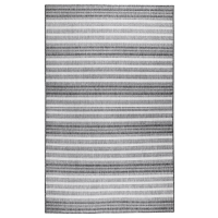 Transocean 5' X 7'6" Faded Stripe Indoor/outdoor Rug Charcoal