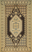 6 ft x 9 ft Mad Mat Brown/Black Turkish