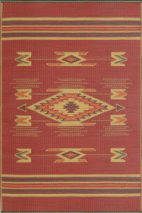 5 ft x 8 ft Mad Mat Dark Red Navajo