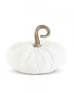 11'' White Velvet Pumpkin