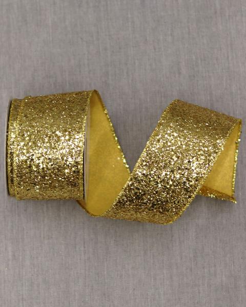 Sequin Ribbon Gold 2.5" 10yds