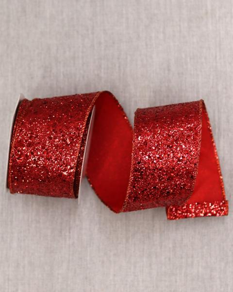 Sequin Ribbon Red 2.5" 10yds