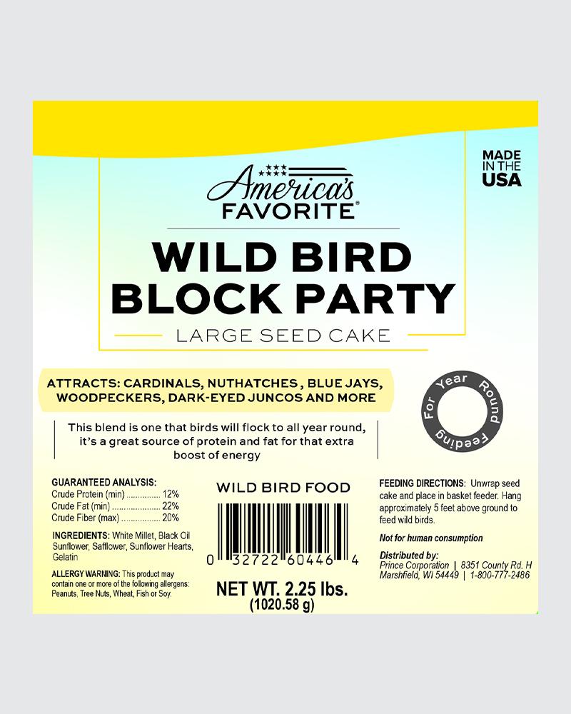 2.25#  Bird Block Party Large Seed Cake