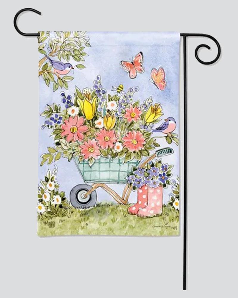 Garden Flag Flower Cart