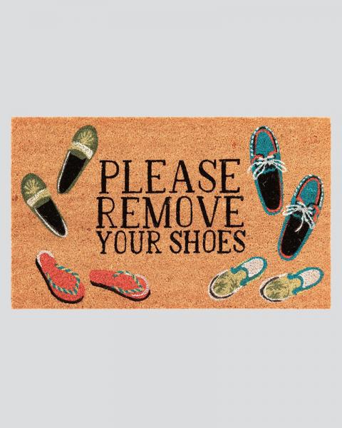Natura Coir Mat 18x30" Please Remove Shoes