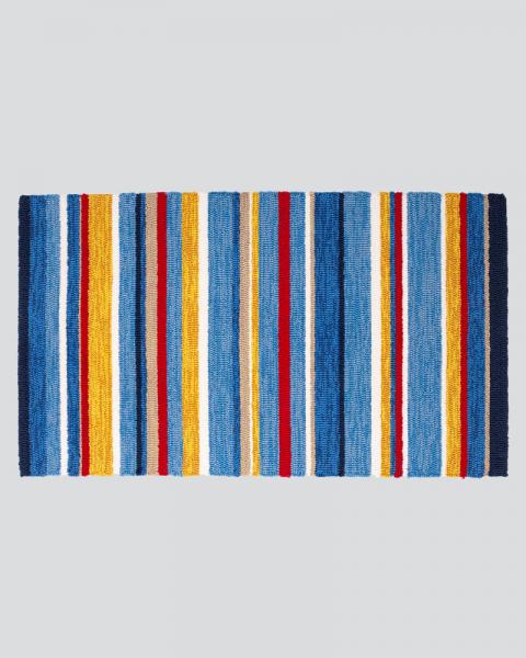 In/out Hooked Rug Summer Stripe