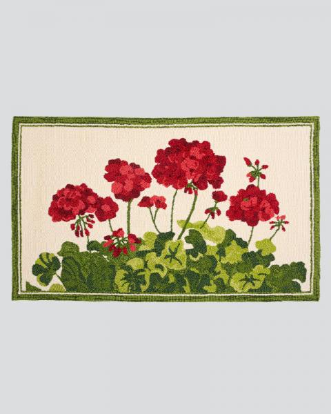 In/out Hooked Rug Red Geranium