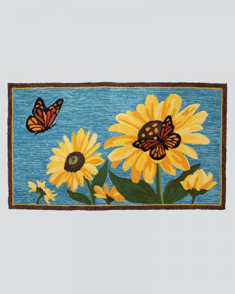 In/out Hooked Rug Sunflower
