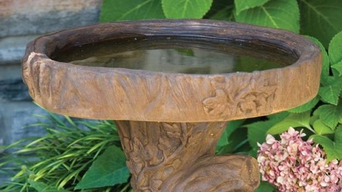Cement and Ceramic Birdbaths