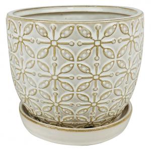 Leafy Scroll Planter 5.5" White