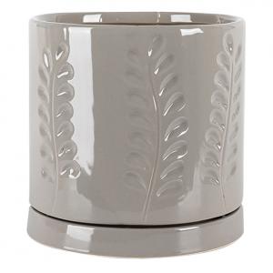 Janna Cylinder Planter 6" Light Grey