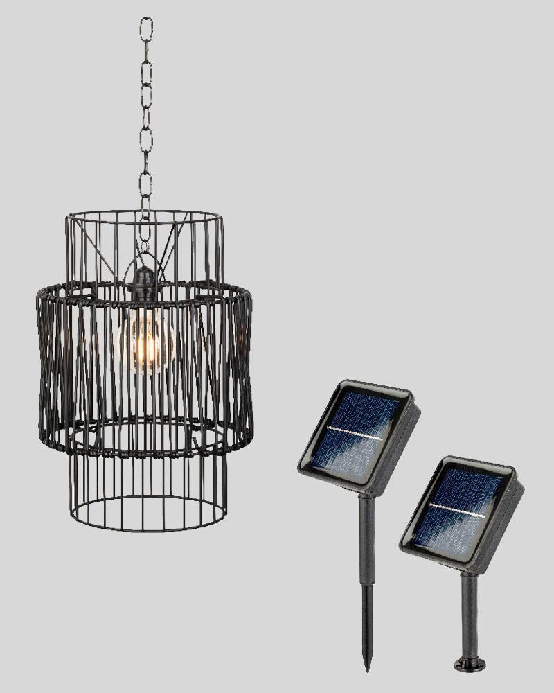 Solar Hanging Light Black