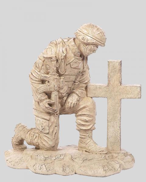 Kneeling Soldier At Cross