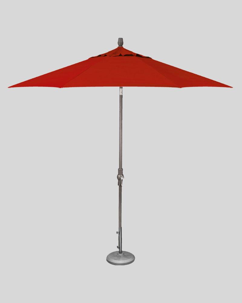 9 Foot Market Umbrella Collar Tilt Red With Anthracite Pole
