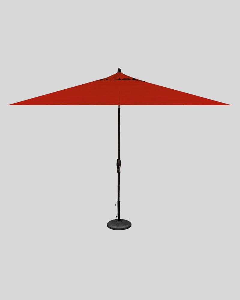 9 Foot Market Umbrella Auto Tilt, Red With Black Pole