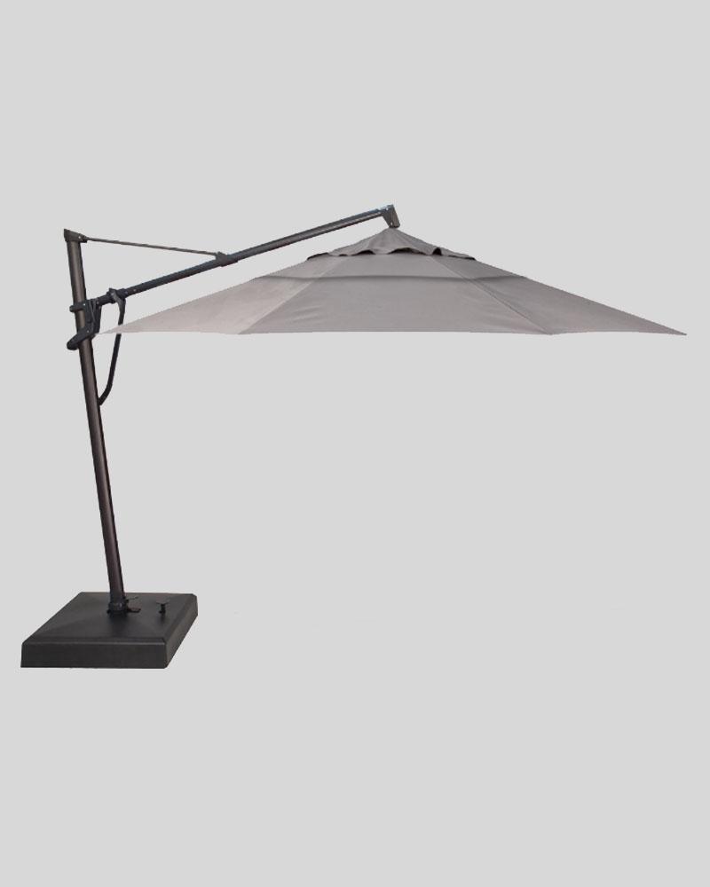 13 Foot Cantilever Umbrella And Base, Boulder With Black Pole