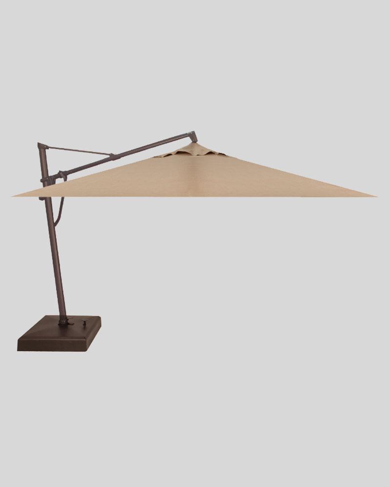 13 Foot Cantilever Umbrella And Base, Sand With Bronze Pole