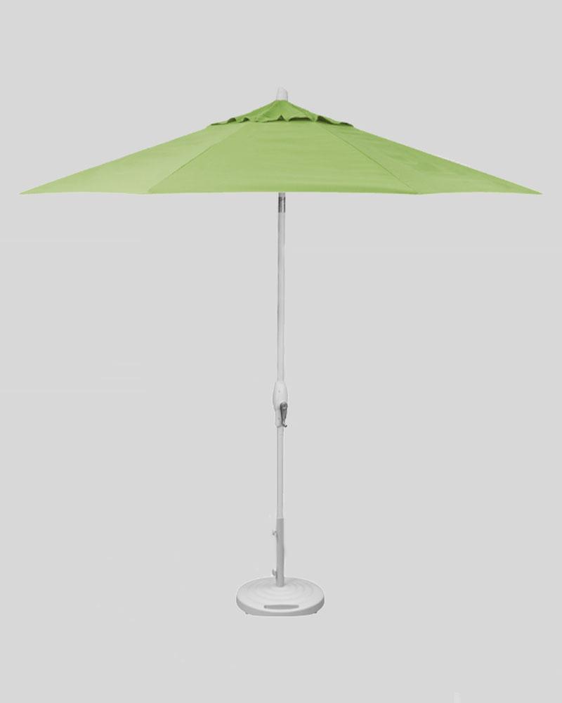 9 Foot Market Umbrella Auto Tilt, Kiwi With White Pole