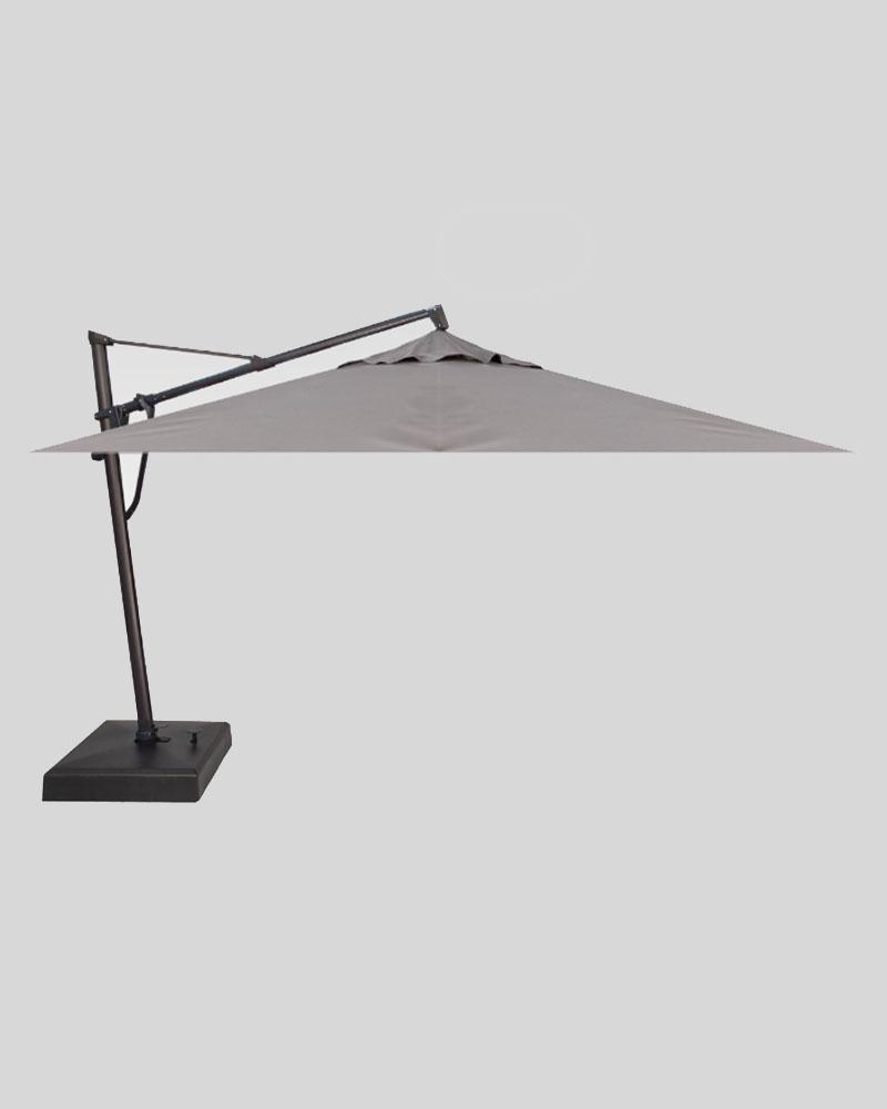 13 Foot Cantilever Umbrella And Base, Boulder With Black Pole