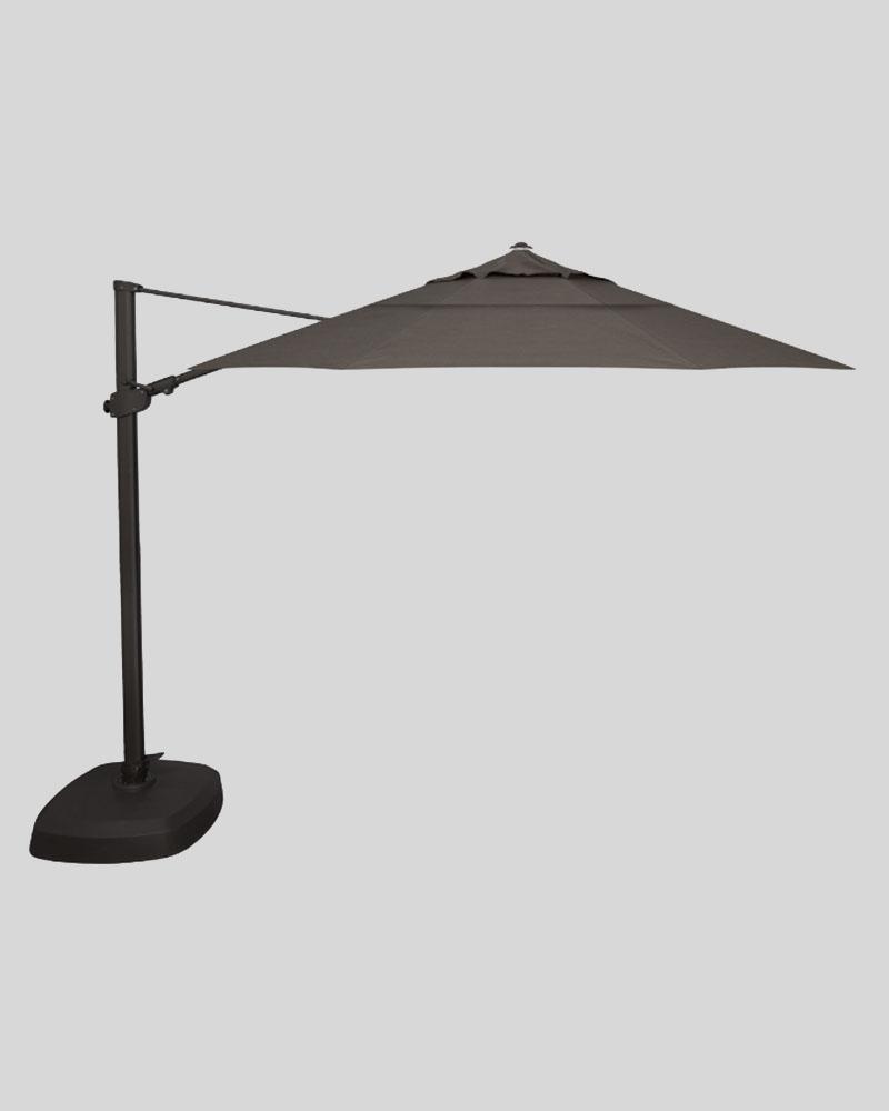 11.5 Foot Cantilever Umbrella And Base, Lattitude Gray With Black Pole