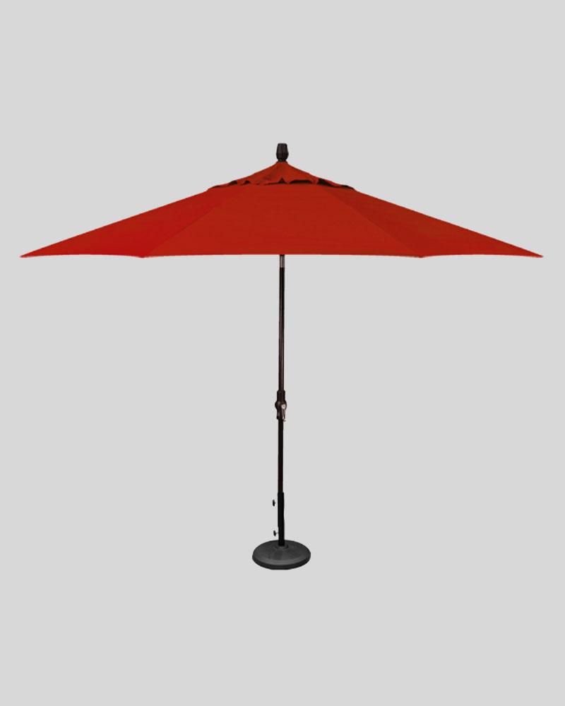 11 Foot Market Umbrella Collar Tilt Red With Black Pole