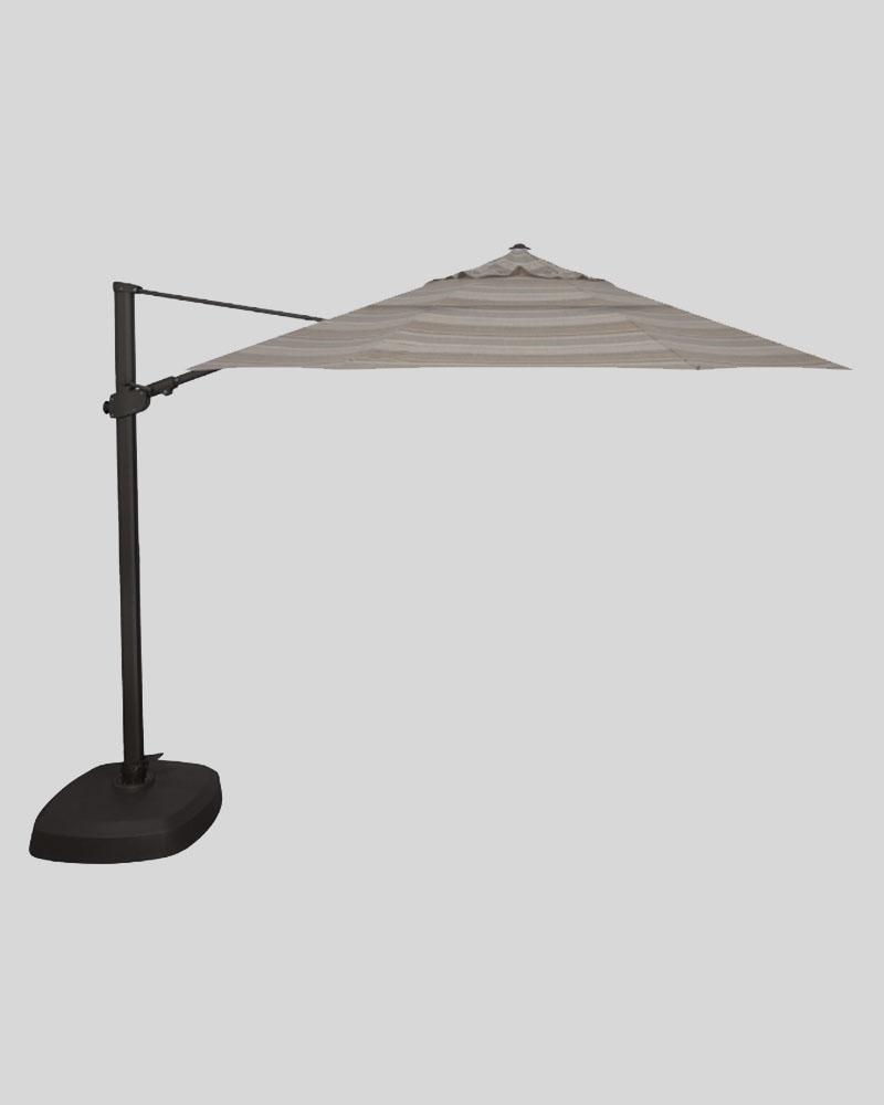 11.5 Foot Cantilever Umbrella And Base, Trusted Fog With Black Pole