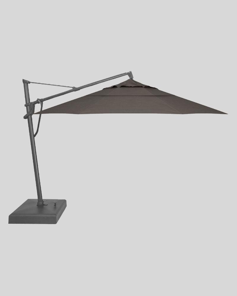 13 Foot Cantilever Umbrella And Base, Lattitude Gray With Anthracite Pole