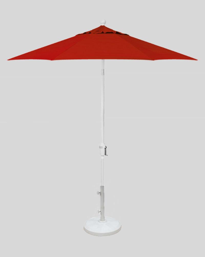 7.5 Foot Market Umbrella Red With White Pole