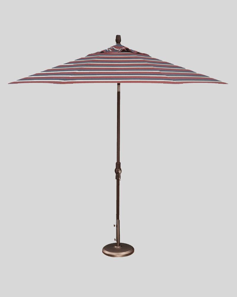 9 Foot Market Umbrella Collar Tilt Tuscan Redwood With Bronze Pole