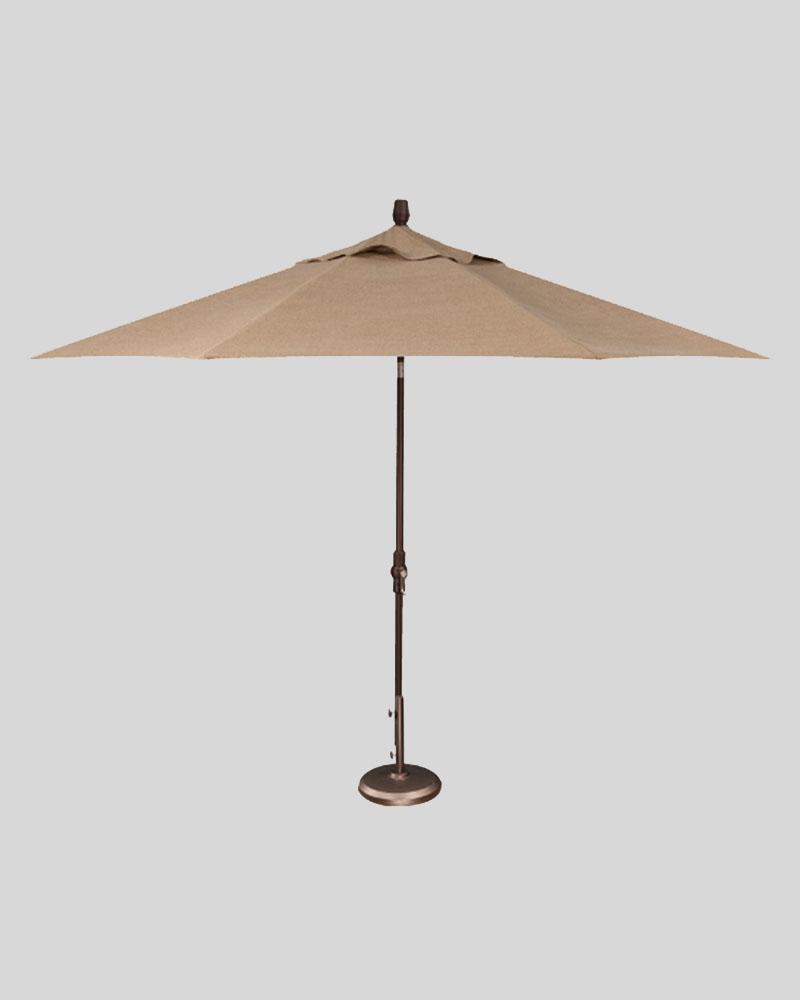 11 Foot Market Umbrella Collar Tilt Sesame With Bronze Pole