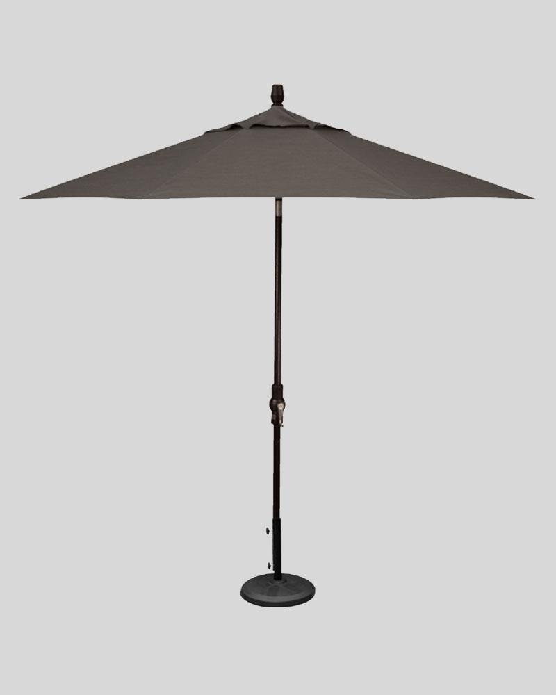 9 Foot Market Umbrella Collar Tilt, Lattitude Gray With Black Pole