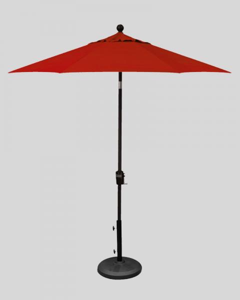 7.5 Foot Market Umbrella Red With Black Pole