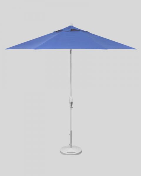 9 Foot Market Umbrella Auto Tilt, Sky With White Pole