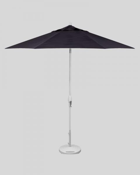 9 Foot Market Umbrella Auto Tilt, Navy With White Pole