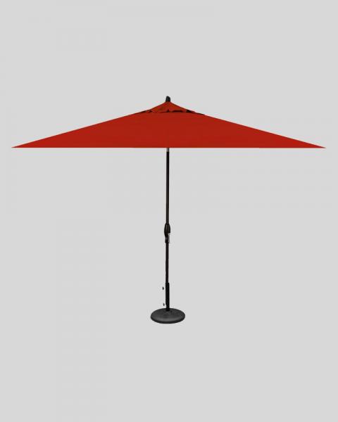 9 Foot Market Umbrella Auto Tilt, Red With Black Pole