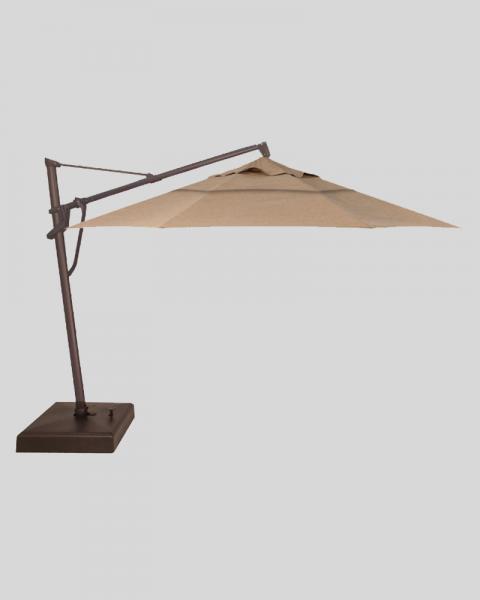 13 Foot Cantilever Umbrella And Base, Sesame With Bronze Pole