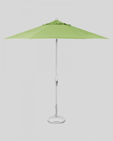 9 Foot Market Umbrella Auto Tilt, Kiwi With White Pole