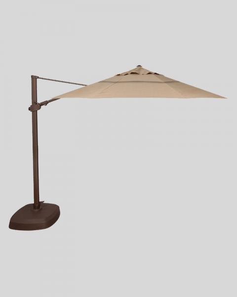 11.5 Foot Cantilever Umbrella And Base, Sand With Bronze Pole