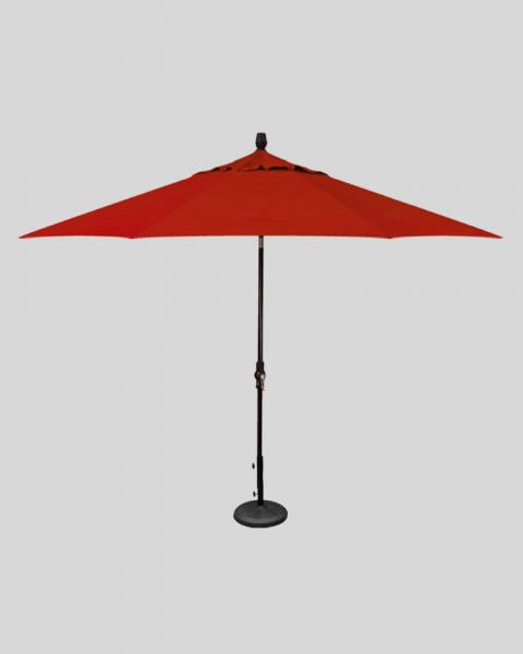 11 Foot Market Umbrella Collar Tilt Red With Black Pole