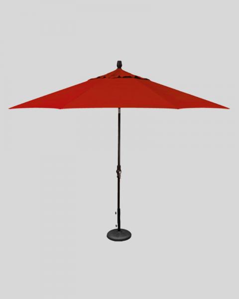 11 Foot Market Umbrella Collar Tilt Red With Black Pole