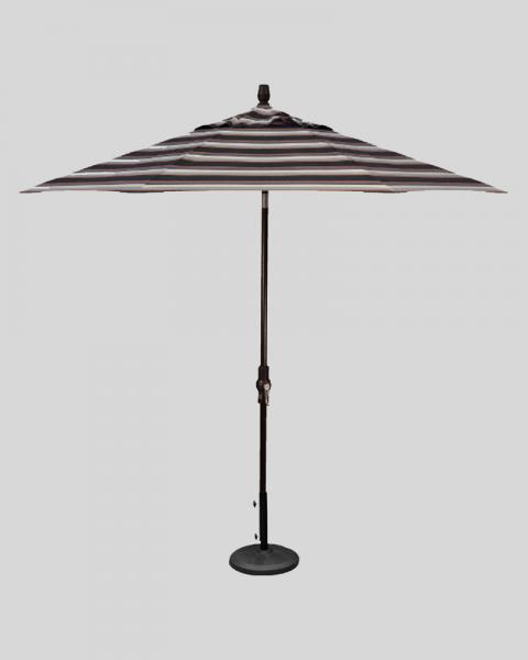 9 Foot Market Umbrella Collar Tilt, Dakota Stone Stripe With Black Pole
