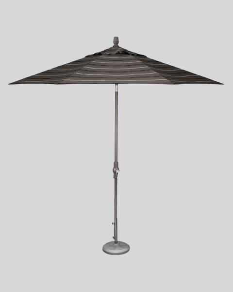 9 Foot Market Umbrella Collar Tilt, Harper Steel Stripe With Anthracite Pole